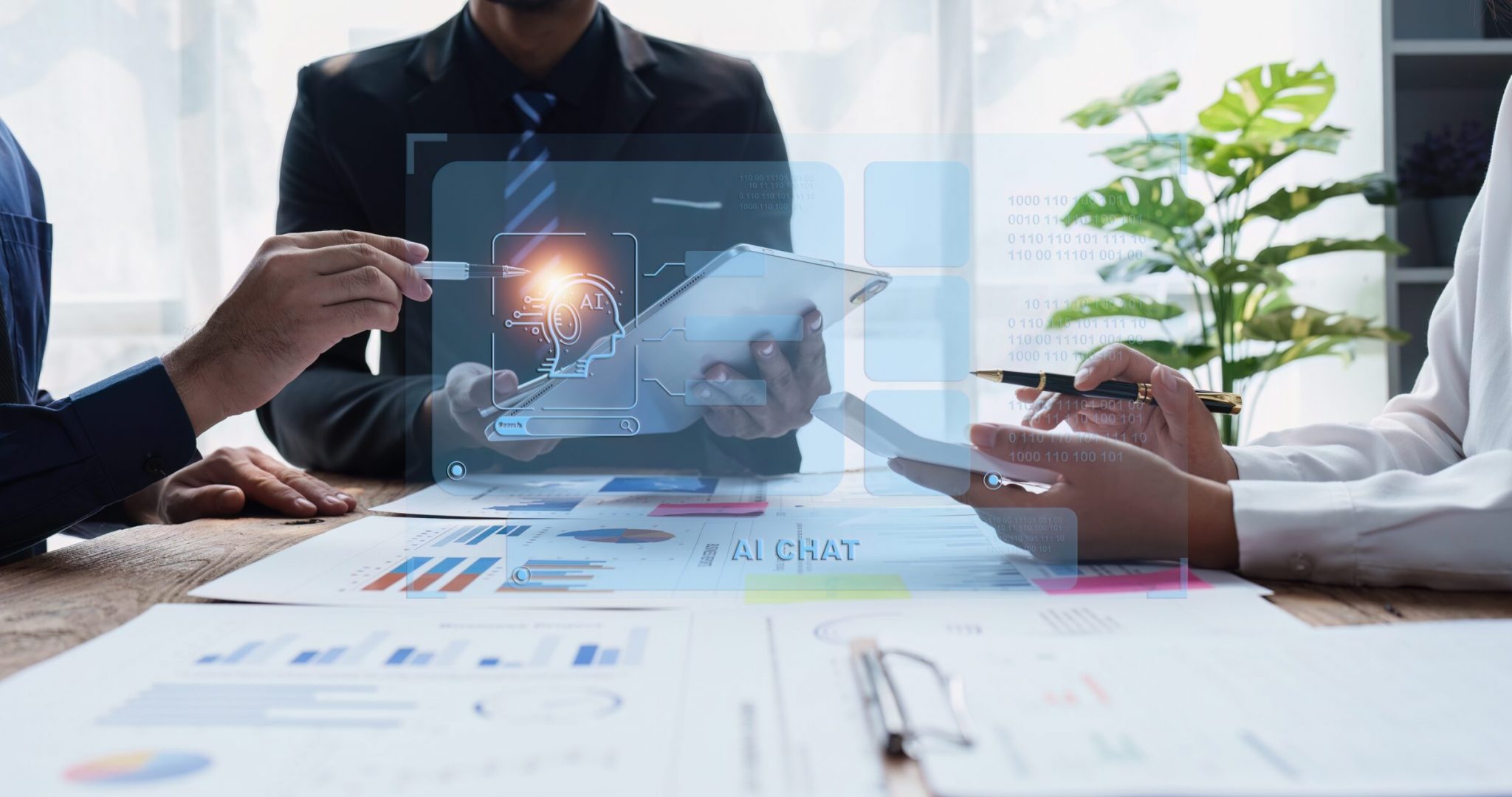 Group,Of,Business,People,Using,Ai,To,Help,And,Analysis