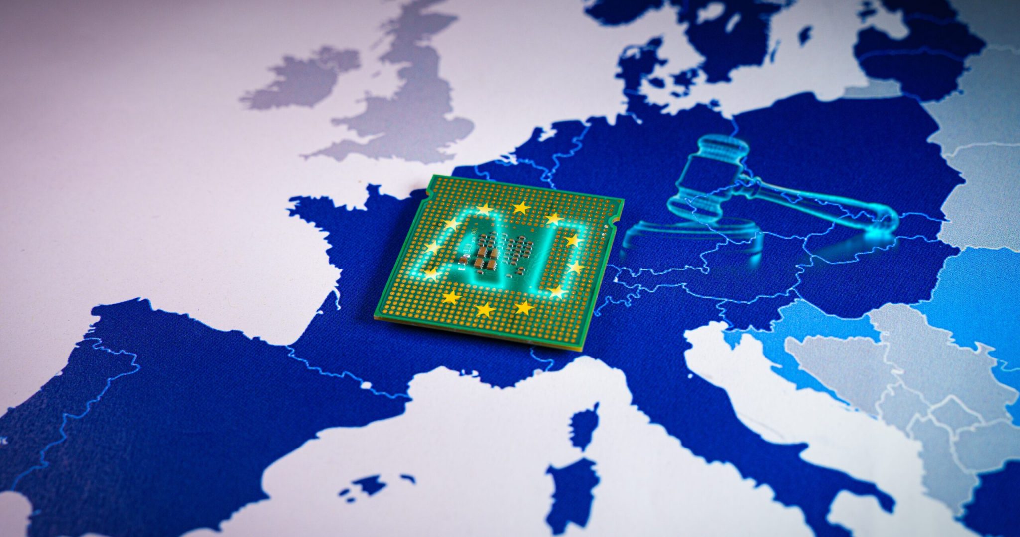 Europe,Map,With,Virtual,Gavel,And,Sound,Block,And,Ai